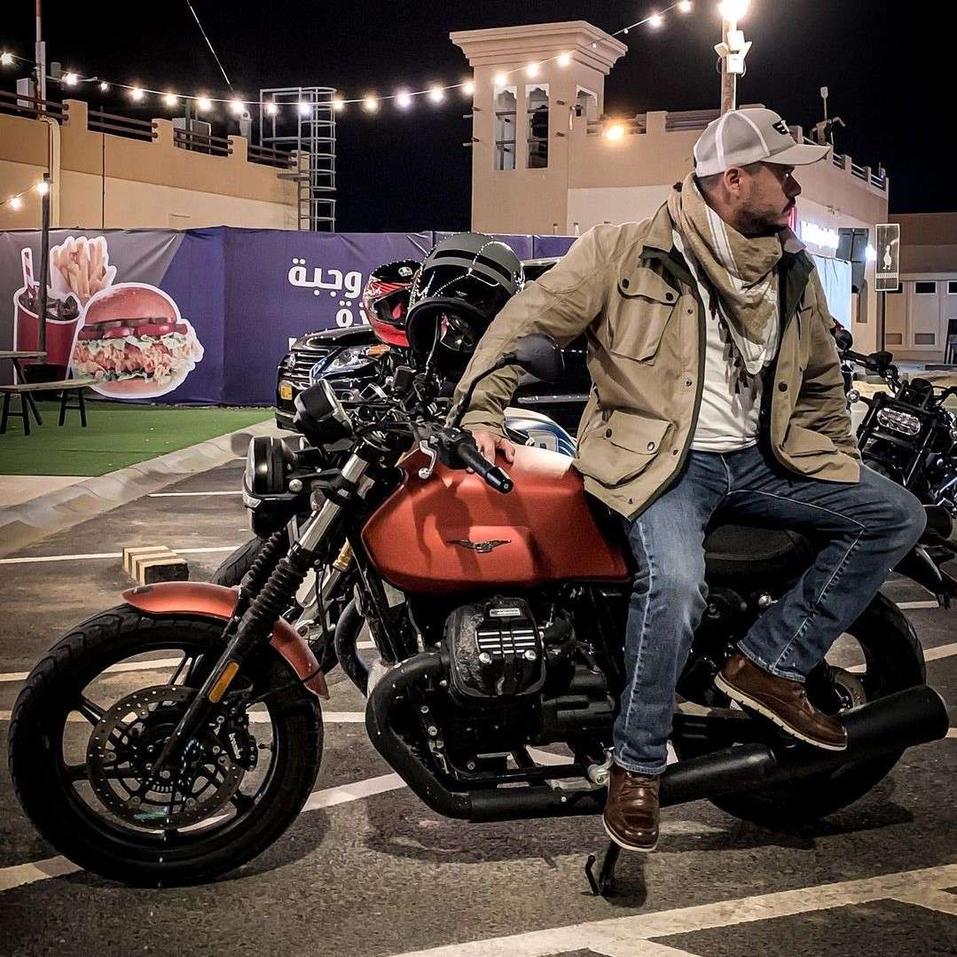 Hirbawi on Man with Motorcycle